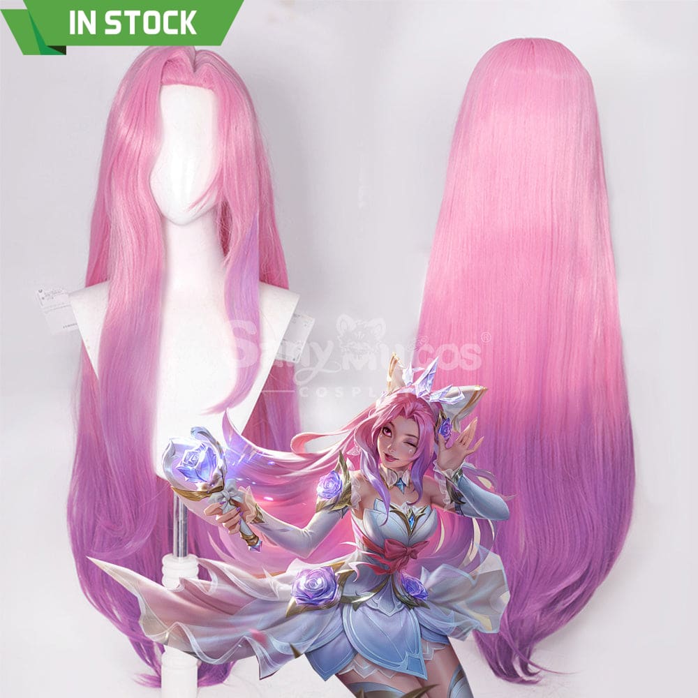 Game League Of Legends: Wild Rift Cosplay Crystal Rose Seraphine Wig Wigs