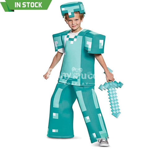 【In Stock】Game Minecraft Cosplay Diamond Set Costume Kid Size #1 / S Costumes