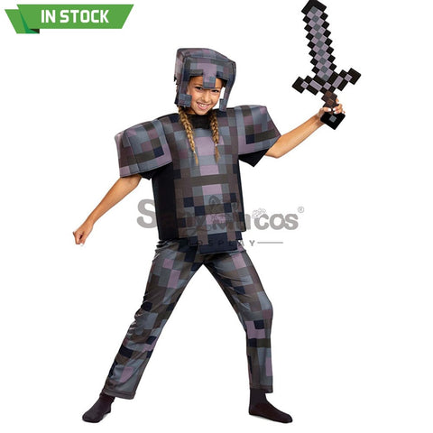 【In Stock】Game Minecraft Cosplay Diamond Set Costume Kid Size #2 / S Costumes