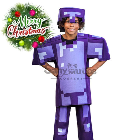 【In Stock】Game Minecraft Cosplay Diamond Set Costume Kid Size #3 / S Costumes