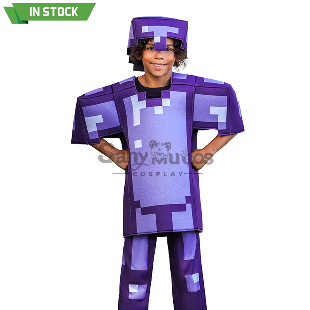 【In Stock】Game Minecraft Cosplay Diamond Set Costume Kid Size #3 / S Costumes