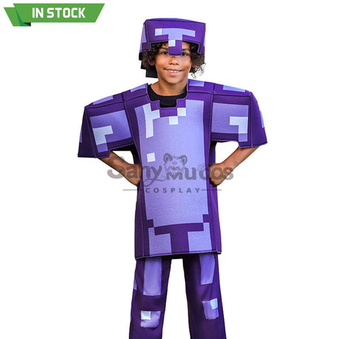 【In Stock】Game Minecraft Cosplay Diamond Set Costume Kid Size #3 / S Costumes