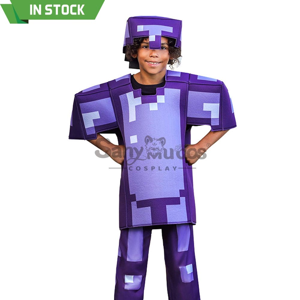 【In Stock】Game Minecraft Cosplay Diamond Set Costume Kid Size #3 / S Costumes