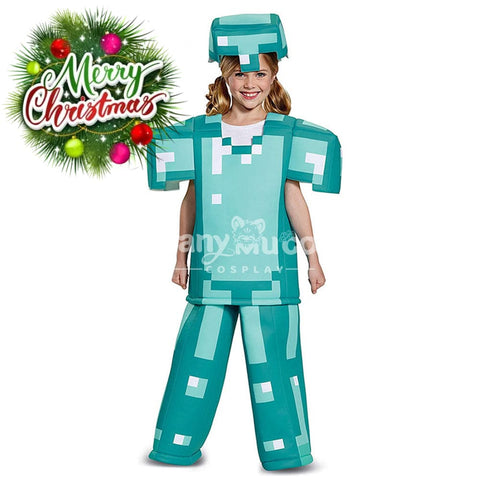 【In Stock】Game Minecraft Cosplay Diamond Set Costume Kid Size Costumes