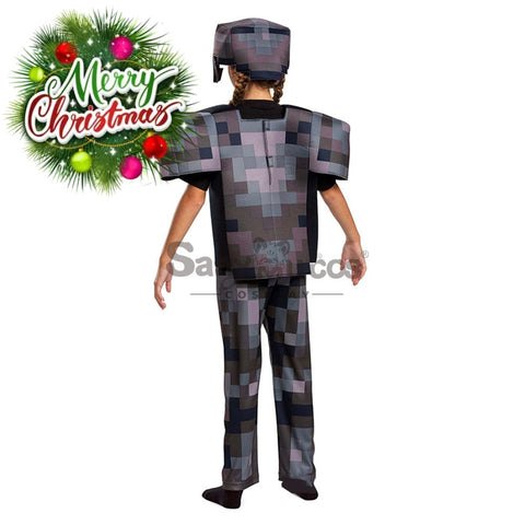 【In Stock】Game Minecraft Cosplay Diamond Set Costume Kid Size Costumes