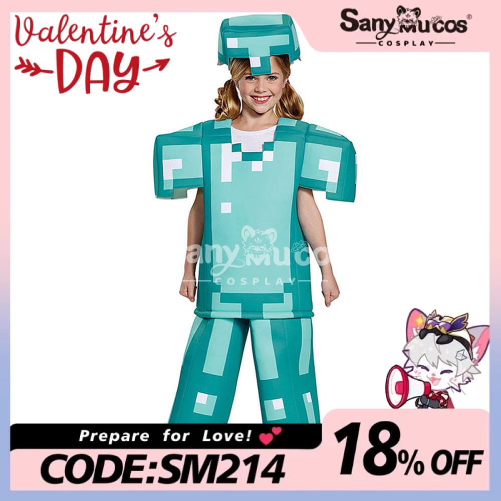 【In Stock】Game Minecraft Cosplay Diamond Set Costume Kid Size Costumes