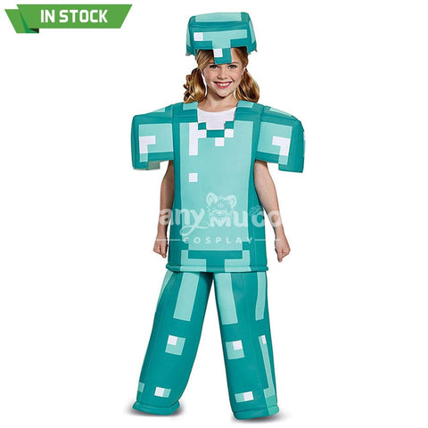 【In Stock】Game Minecraft Cosplay Diamond Set Costume Kid Size Costumes