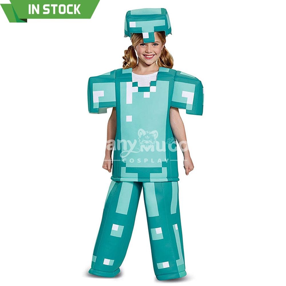 【In Stock】Game Minecraft Cosplay Diamond Set Costume Kid Size Costumes