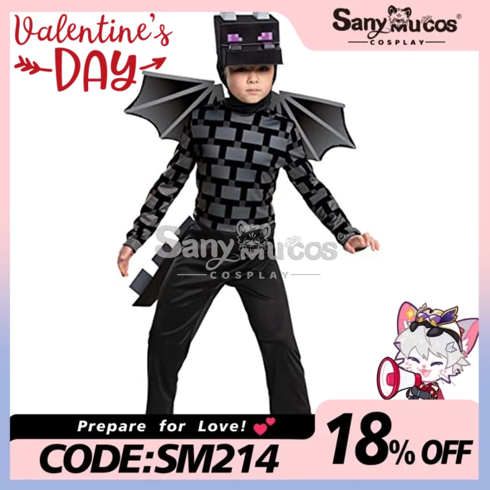 【In Stock】Game Minecraft Cosplay Ender Dragon Costume Kid Size Costumes