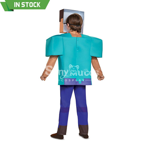 【In Stock】Game Minecraft Cosplay Steve Costume Kid Size Costumes