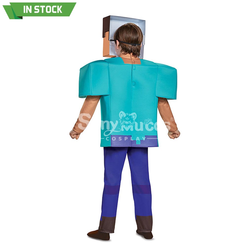 【In Stock】Game Minecraft Cosplay Steve Costume Kid Size Costumes