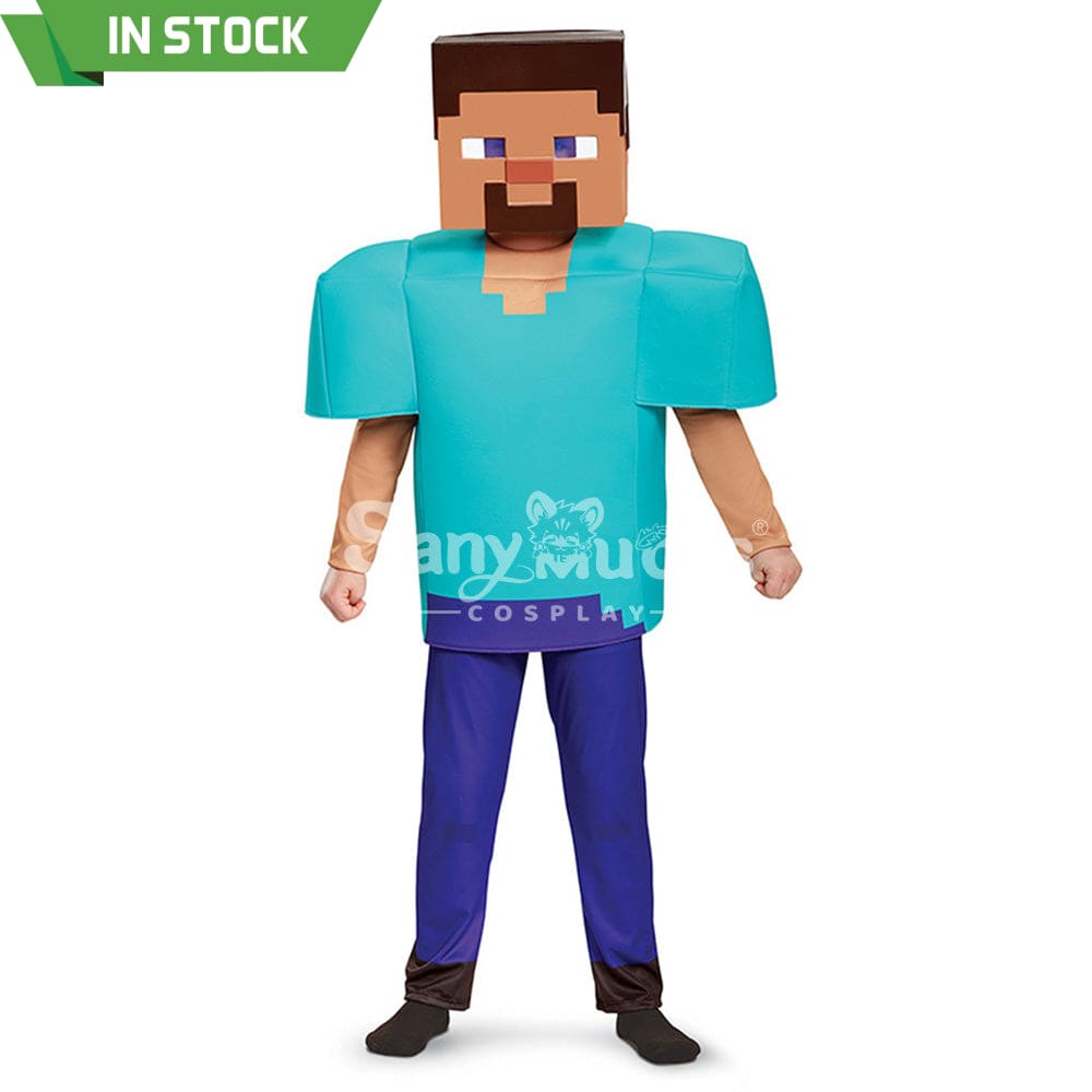 【In Stock】Game Minecraft Cosplay Steve Costume Kid Size Costumes