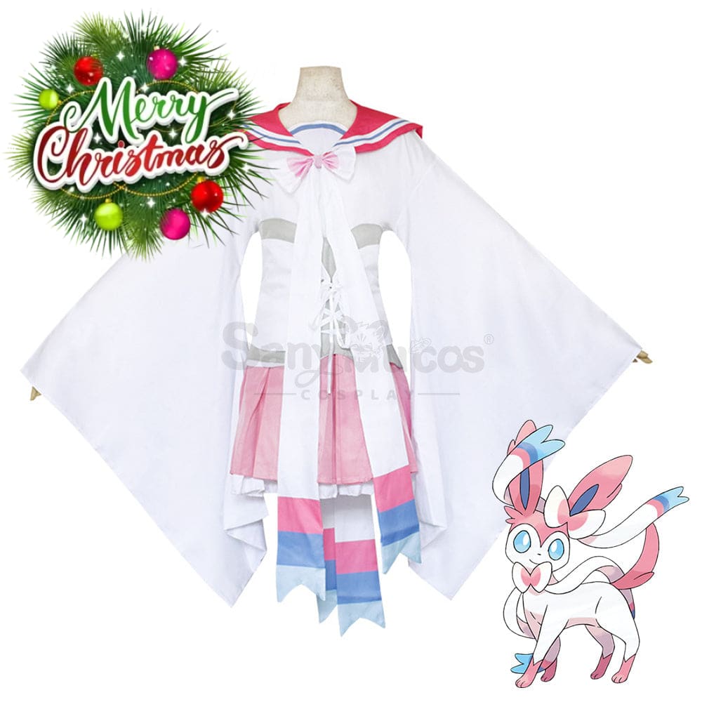 【In Stock】Game Pokemon Scarlet And Violet Cosplay Sylveon Personification Costume Plus Size Costumes