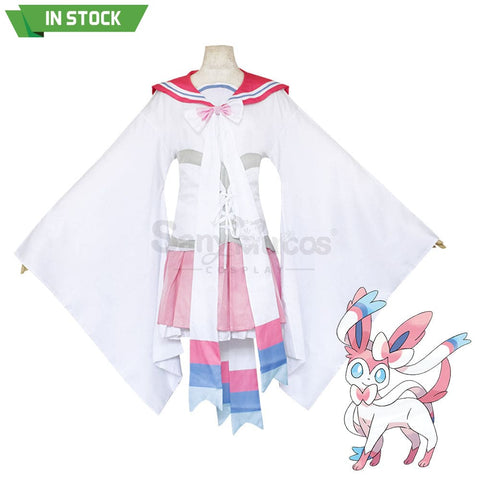 【In Stock】Game Pokemon Scarlet And Violet Cosplay Sylveon Personification Costume Plus Size Costumes