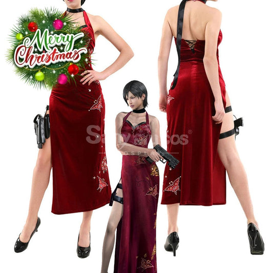 【In Stock】Game Resident Evil 4 Remake Cosplay Ada Wong Cheongsam Costume Costumes 1000