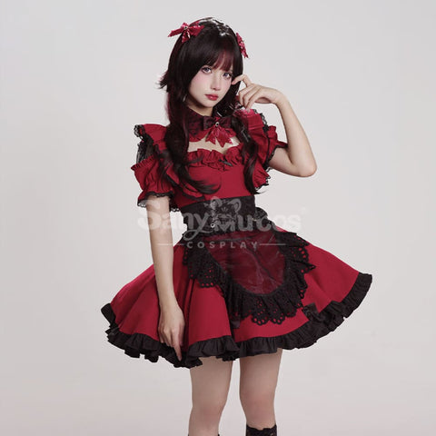 【In Stock】Game Shirogane Maid Club Cosplay Cute Maid Series Cosplay Costume Red / S Cosplay Costumes