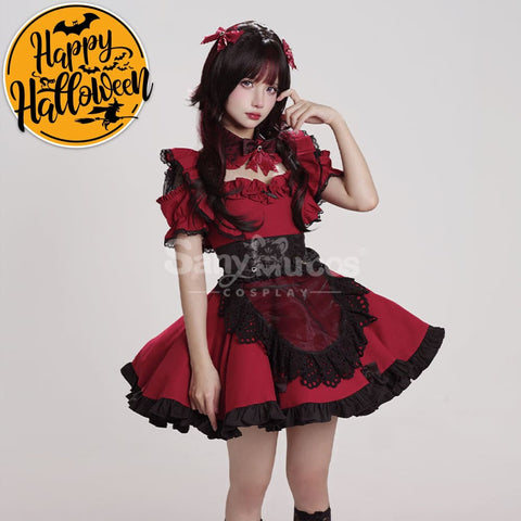 【In Stock】Game Shirogane Maid Club Cosplay Cute Maid Series Cosplay Costume Red / S Cosplay Costumes