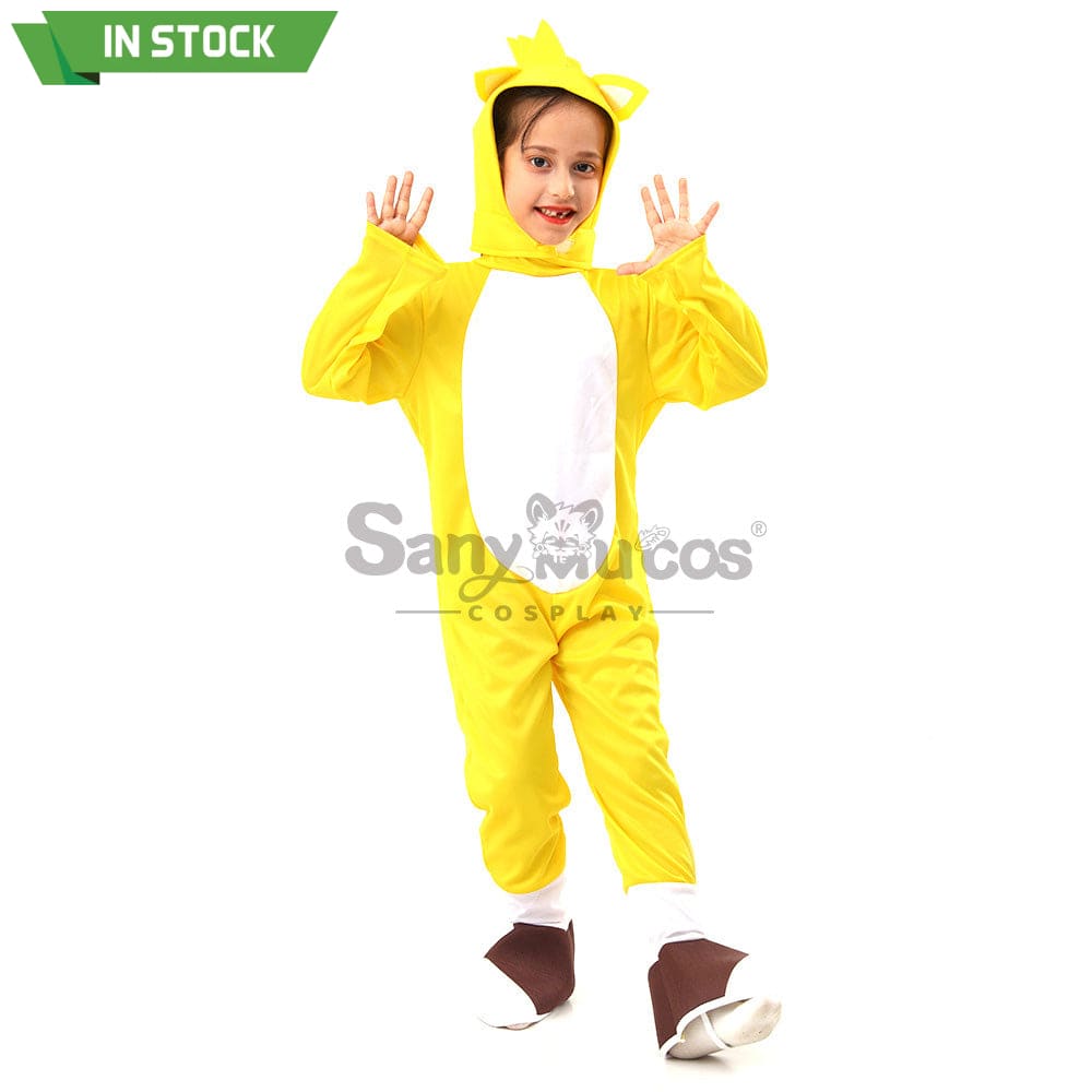 【In Stock】Game Sonic The Hedgehog Cosplay Main Characters Costume Kid Size Tails / S Costumes