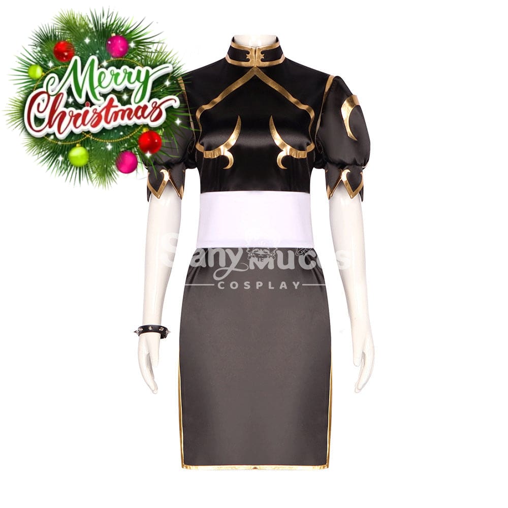 【In Stock】Game Street Fighter Cosplay Chun-Li Costume Plus Size Black / S Costumes