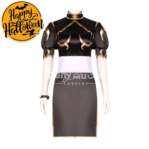 【In Stock】Game Street Fighter Cosplay Chun-Li Costume Plus Size Black / S Costumes