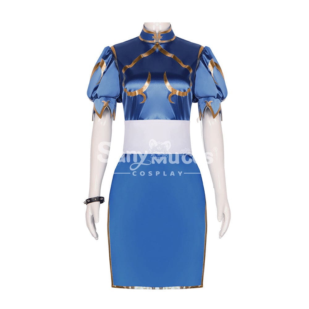 【In Stock】Game Street Fighter Cosplay Chun-Li Costume Plus Size Blue / S Costumes