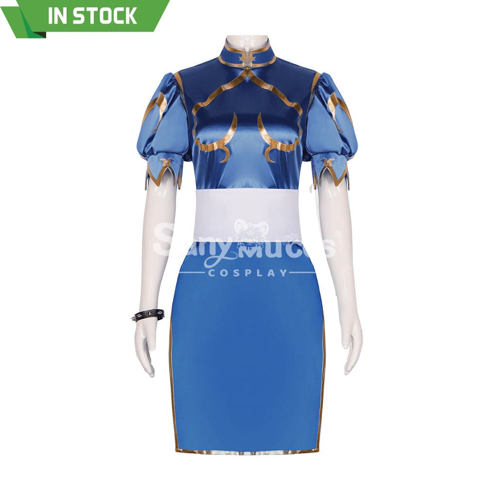 【In Stock】Game Street Fighter Cosplay Chun-Li Costume Plus Size Blue / S Costumes