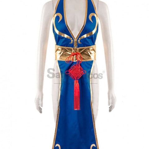 【In Stock】Game Street Fighter Cosplay Chun-Li Costume Sexy Cheongsam Plus Size Costumes