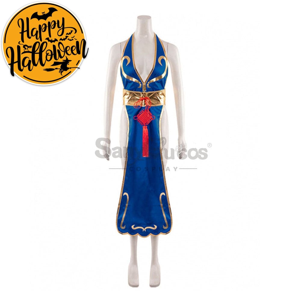 【In Stock】Game Street Fighter Cosplay Chun-Li Costume Sexy Cheongsam Plus Size Costumes