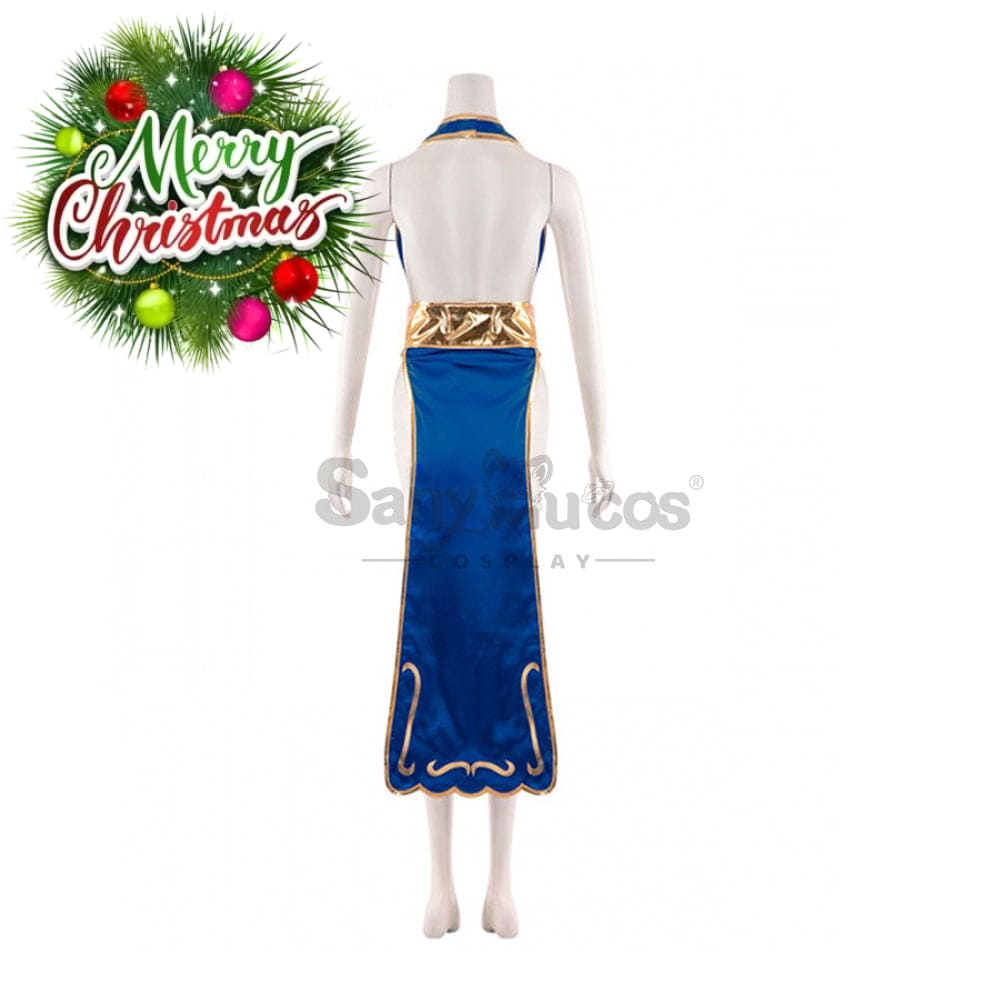 【In Stock】Game Street Fighter Cosplay Chun-Li Costume Sexy Cheongsam Plus Size Costumes