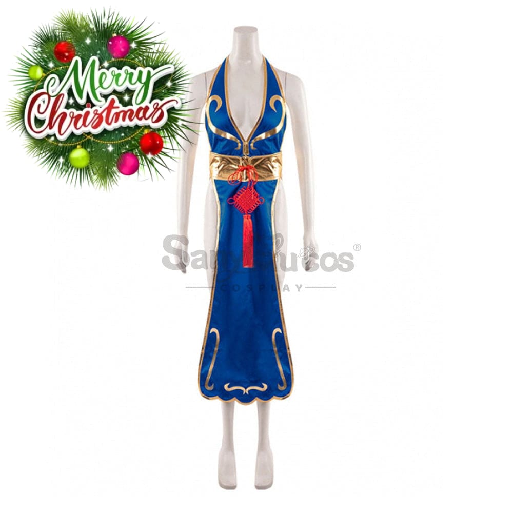 【In Stock】Game Street Fighter Cosplay Chun-Li Costume Sexy Cheongsam Plus Size Costumes