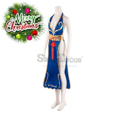 【In Stock】Game Street Fighter Cosplay Chun-Li Costume Sexy Cheongsam Plus Size Costumes