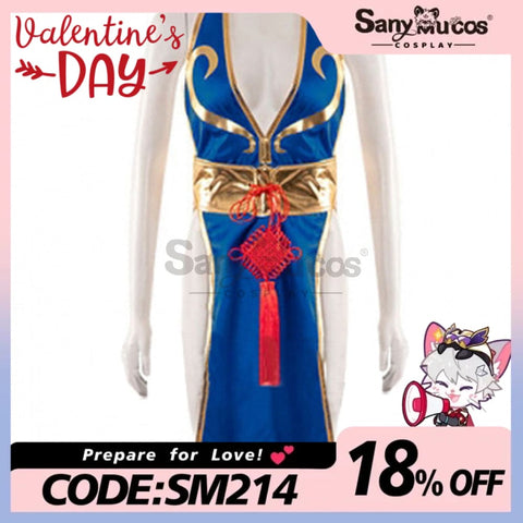 【In Stock】Game Street Fighter Cosplay Chun-Li Costume Sexy Cheongsam Plus Size Costumes