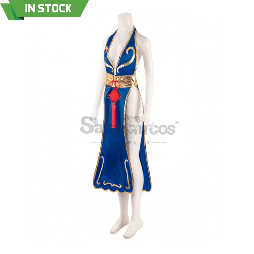 【In Stock】Game Street Fighter Cosplay Chun-Li Costume Sexy Cheongsam Plus Size Costumes