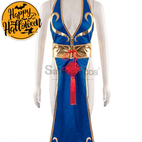 【In Stock】Game Street Fighter Cosplay Chun-Li Costume Sexy Cheongsam Plus Size Costumes
