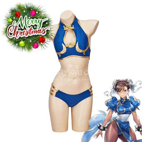 【In Stock】Game Street Fighter Cosplay Chun-Li Swimsuit Costume Plus Size Costumes