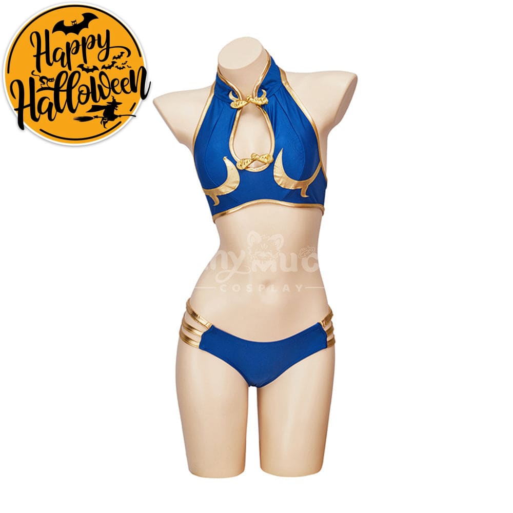 【In Stock】Game Street Fighter Cosplay Chun-Li Swimsuit Costume Plus Size Costumes