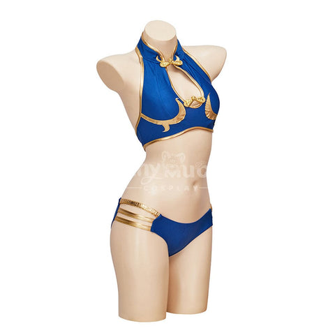 【In Stock】Game Street Fighter Cosplay Chun-Li Swimsuit Costume Plus Size Costumes