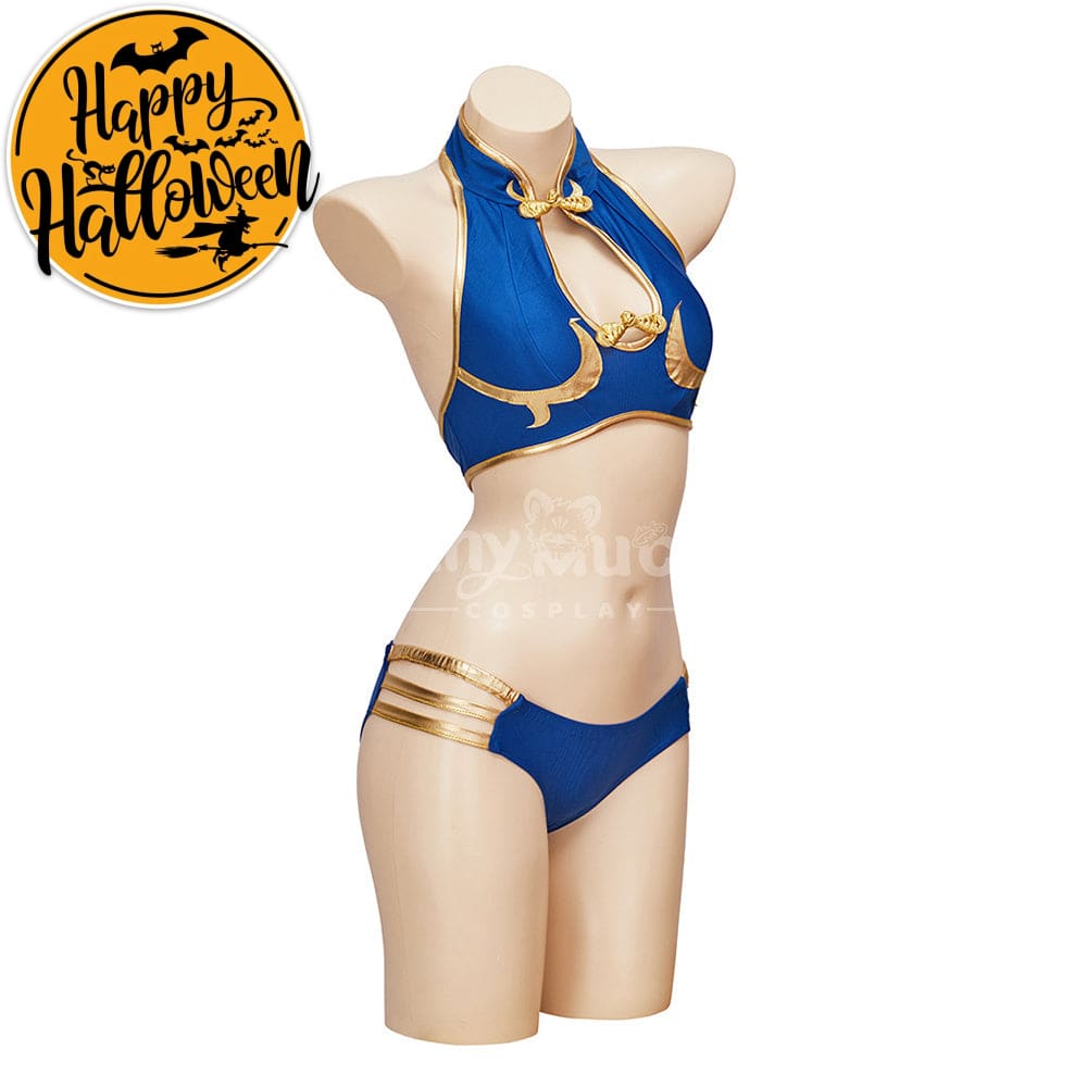 【In Stock】Game Street Fighter Cosplay Chun-Li Swimsuit Costume Plus Size Costumes