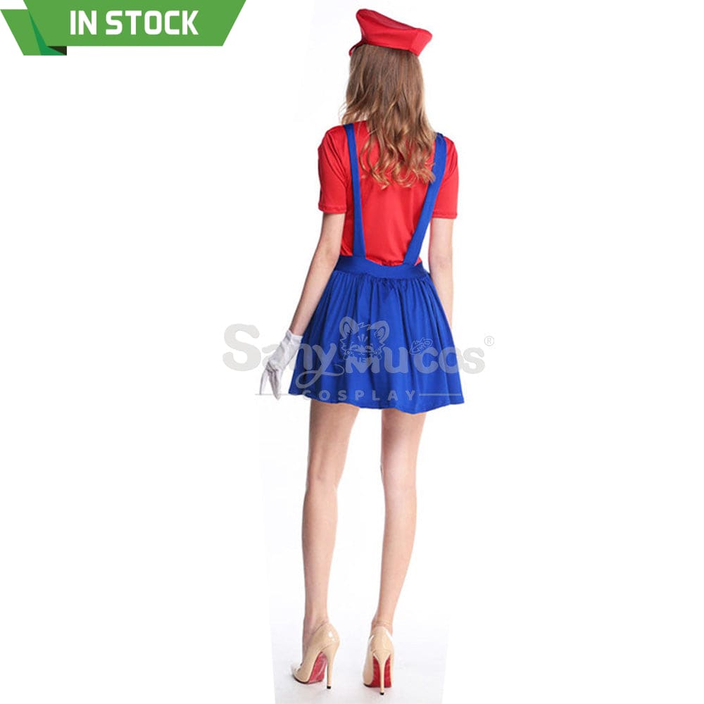 【In Stock】Game Super Mario Bros. Cosplay Mario/Luigi Costume Female Costumes