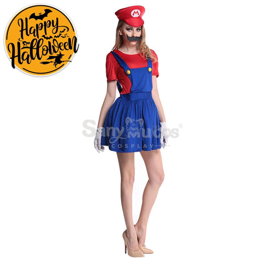 【In Stock】Game Super Mario Bros. Cosplay Mario/Luigi Costume Female / S Costumes 1000