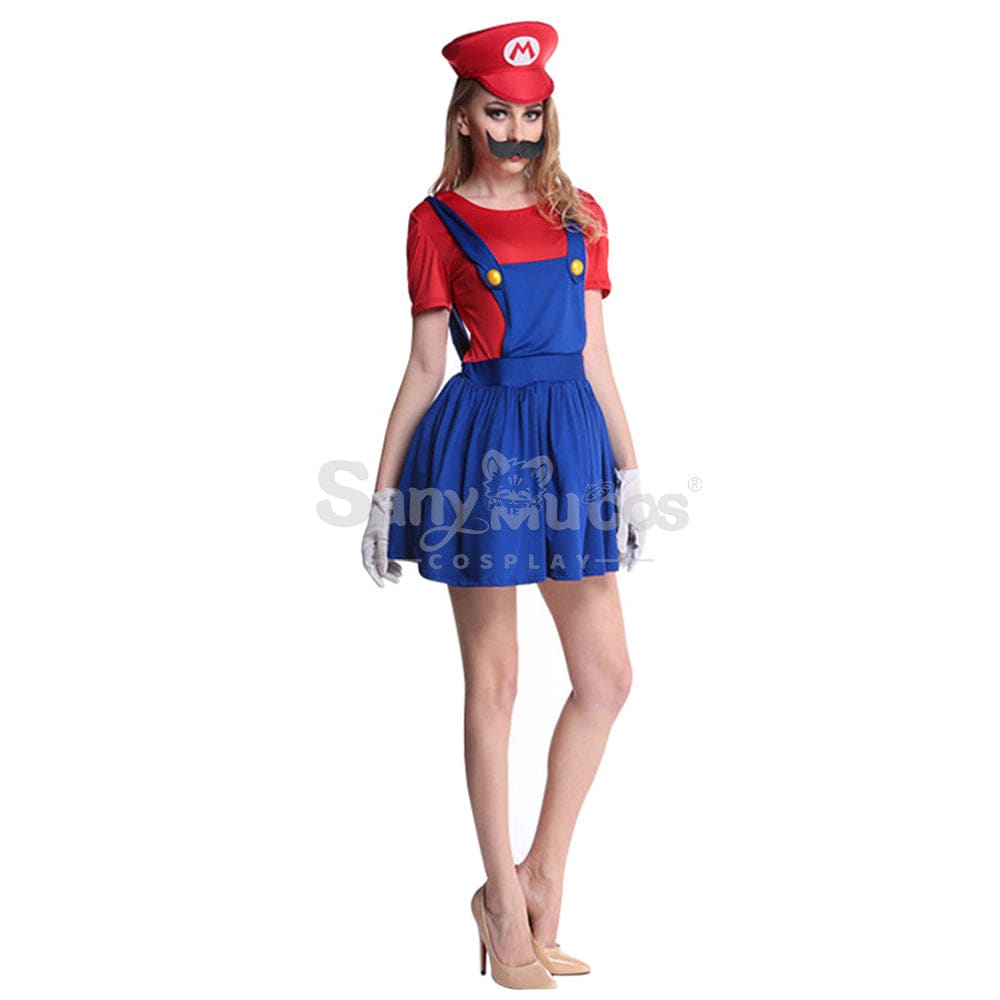 【In Stock】Game Super Mario Bros. Cosplay Mario/Luigi Costume Female / S Costumes