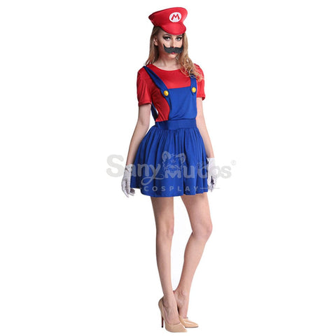 【In Stock】Game Super Mario Bros. Cosplay Mario/Luigi Costume Female / S Costumes