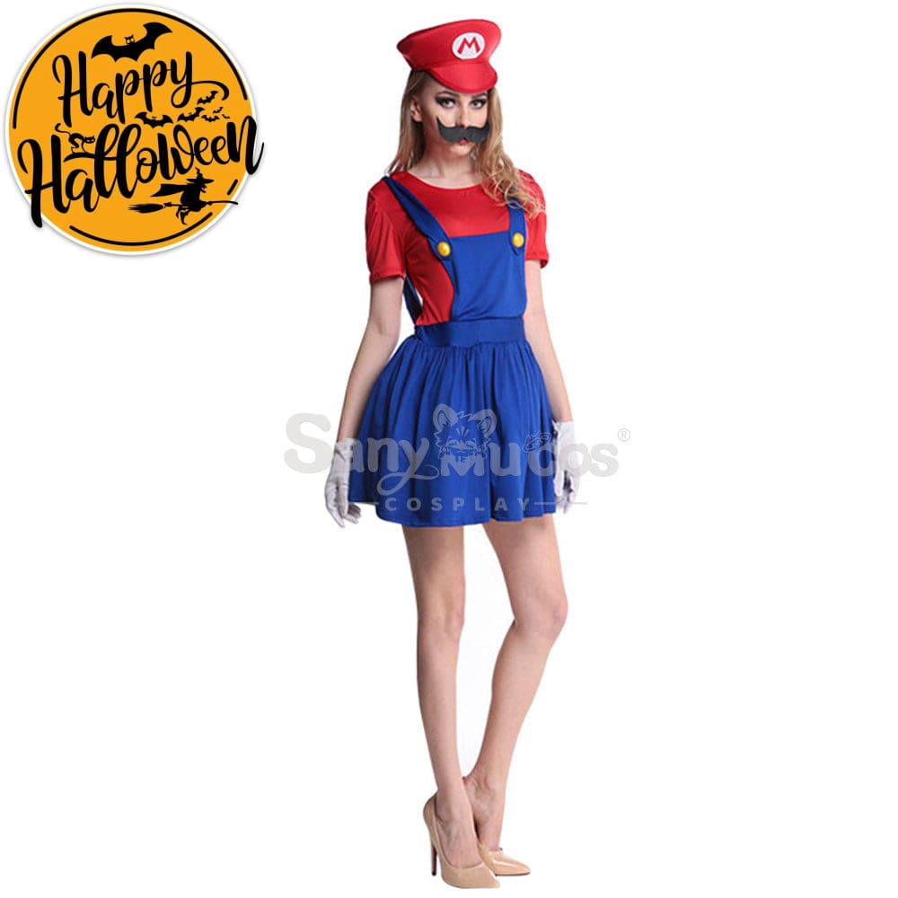 【In Stock】Game Super Mario Bros. Cosplay Mario/Luigi Costume Female / S Costumes