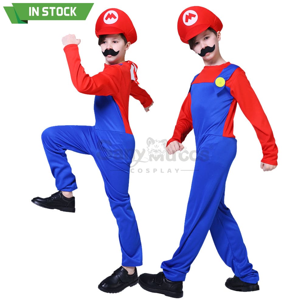 【In Stock】Game Super Mario Bros. Cosplay Mario/Luigi Costume Kid Boy Costumes