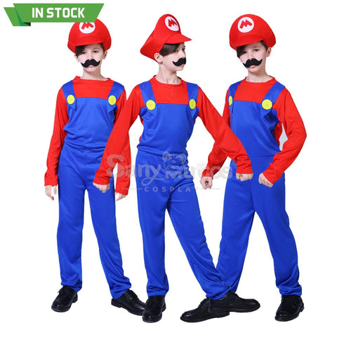 【In Stock】Game Super Mario Bros. Cosplay Mario/Luigi Costume Kid Boy Costumes