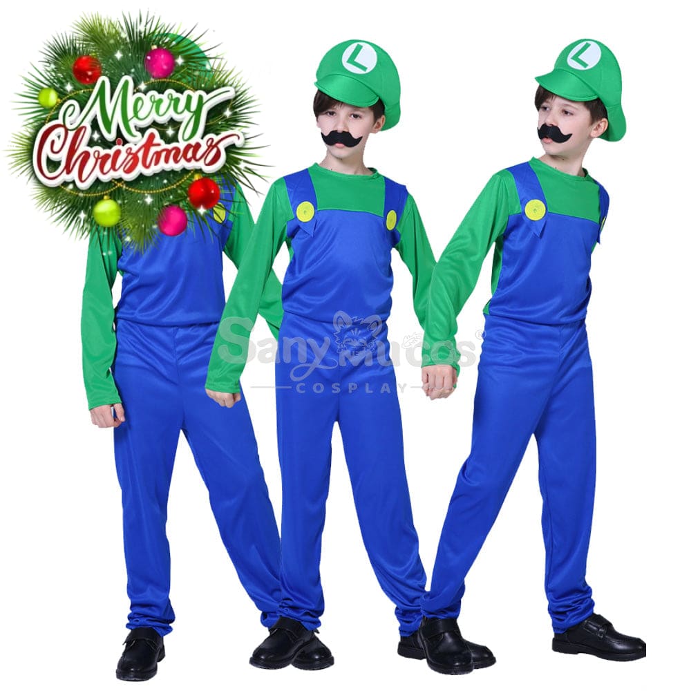 【In Stock】Game Super Mario Bros. Cosplay Mario/Luigi Costume Kid Boy Costumes