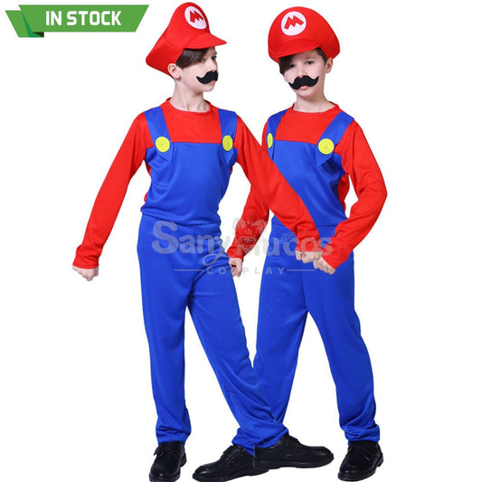 【In Stock】Game Super Mario Bros. Cosplay Mario/Luigi Costume Kid Boy / S Costumes 1000