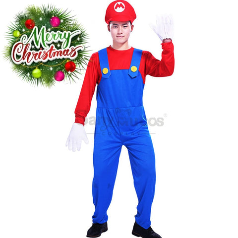 【In Stock】Game Super Mario Bros. Cosplay Mario/Luigi Costume Male / S Costumes