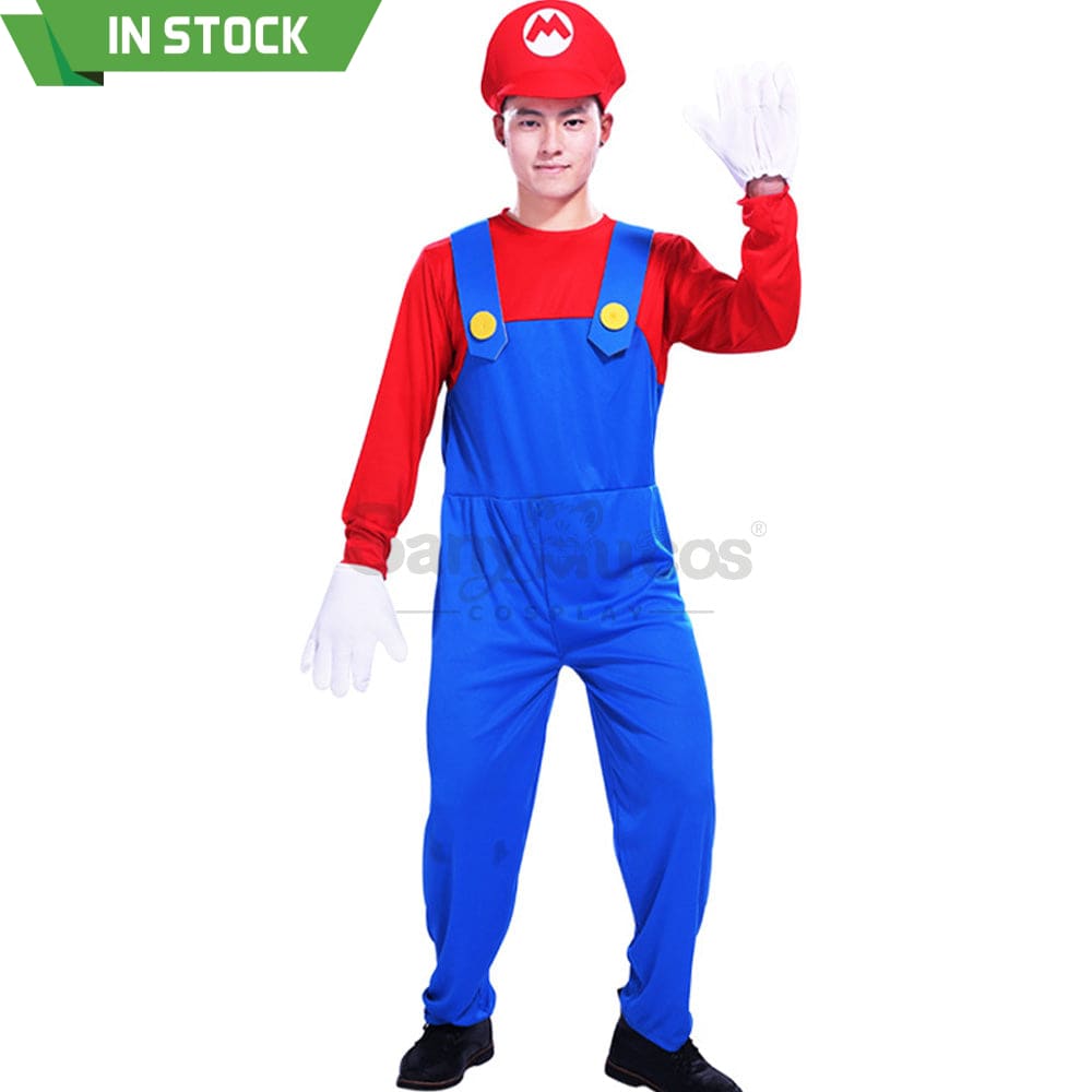 【In Stock】Game Super Mario Bros. Cosplay Mario/Luigi Costume Male / S Costumes