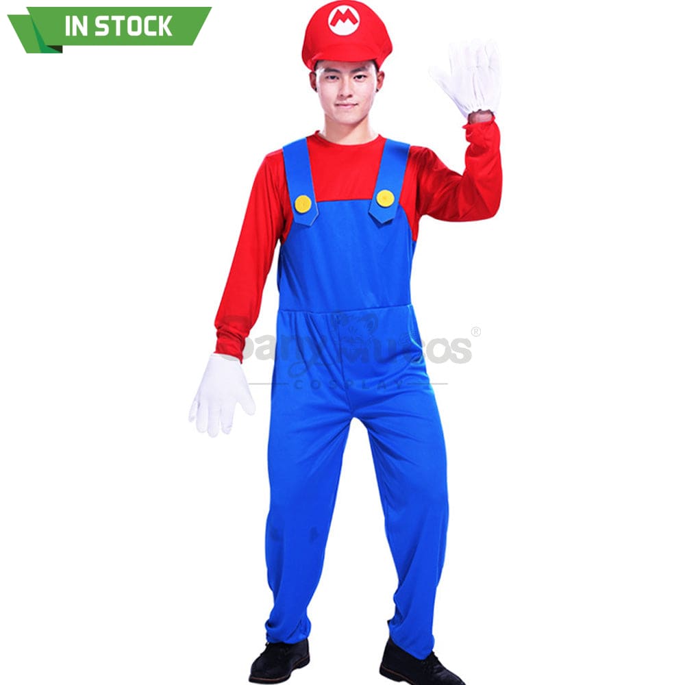 【In Stock】Game Super Mario Bros. Cosplay Mario/Luigi Costume Male / S Costumes